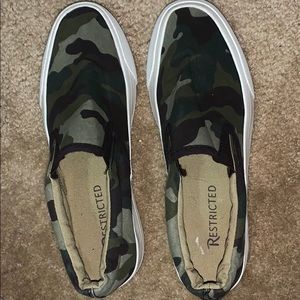 Camo slip on shoes
